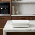 White Six Piece Rectangle Porcelain Service For Six Dinner Plate Set