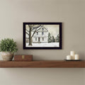 Winter Porch Black Framed Print Wall Art