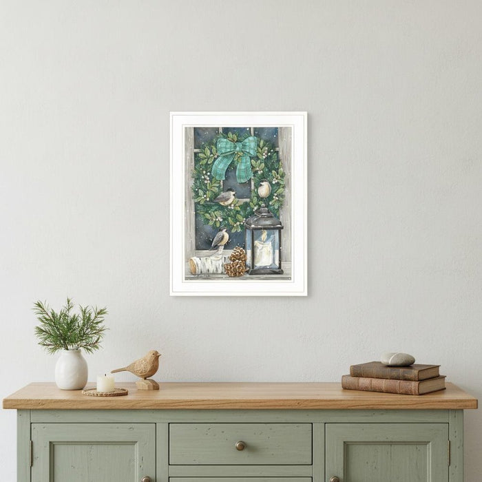 Winter Wreath 1 White Framed Print Wall Art