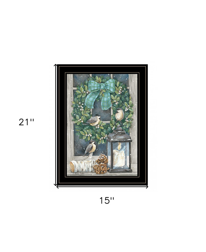 Winter Wreath 2 Black Framed Wall Art