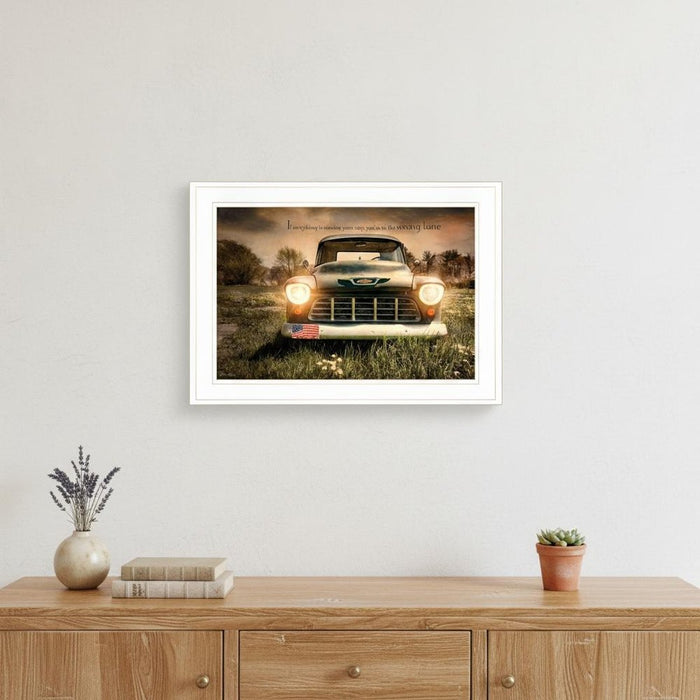 Wrong Lane 1 White Framed Print Wall Art